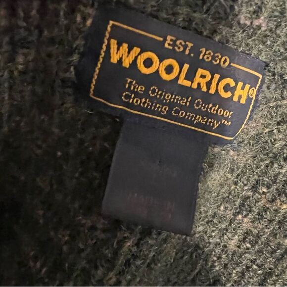 Women's Green Full Zip Woolrich Sweater Size Large 100% Wool EUC - Picture 7 of 11
